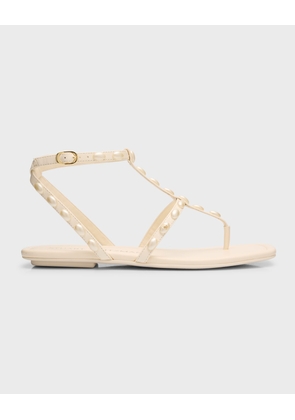 Pearlita Stud T-Strap Sandals