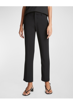 Crepe Tailored Straight-Leg Pants