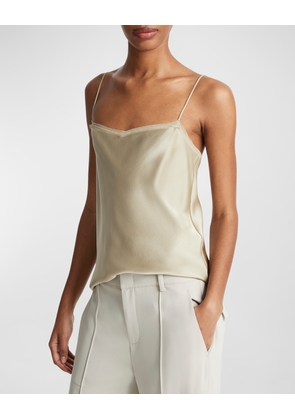 Layered Chiffon-Trim Silk Cami