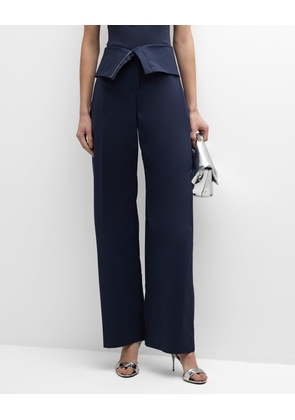 Felix Fold-Over Wide-Leg Trousers