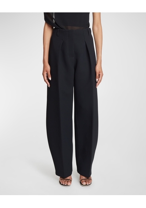 Le Pantalon Ovalo Pleated Wide-Leg Trousers