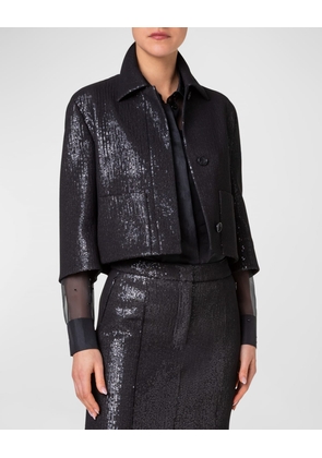 Winslow Silk Chiffon Sequin Short Jacket