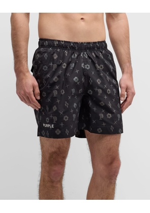 Men's Tonal Icon-Print Shorts