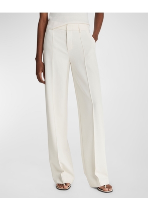 Pintuck Wide-Leg Pants