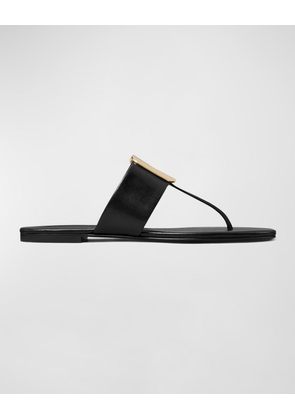 Georgia Leather Logo Thong Sandals