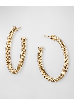 18k Cablespira Hoop Earrings, 1'