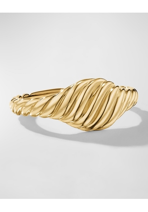 Sculpted Cable Pinky Ring in 18K Gold, 7mm, Size 5.5