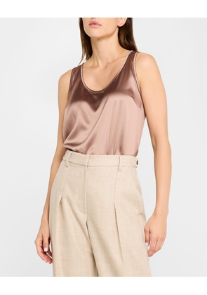 Monili Scoop-Neck Silk Tank Top