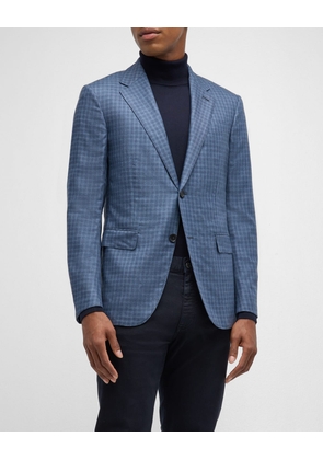 Men's Cashmere-Silk Check Sport Coat