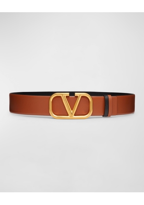 V-Logo Signature Reversible Leather Belt