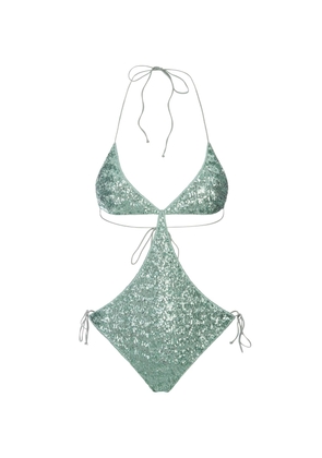 Oseree Aqua Sequins One-piece Swimsuit