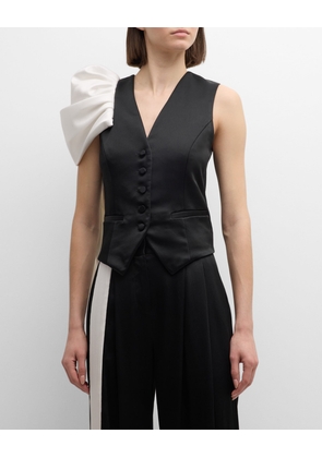 Pascal Shoulder-Bustle Crepe Vest