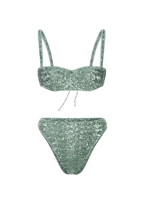 Oseree Aqua Sequined Bikini