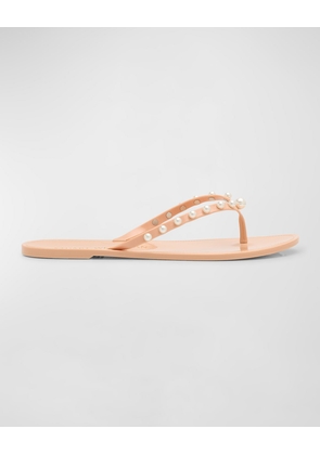 Goldie Pearly Stud Jelly Thong Sandals