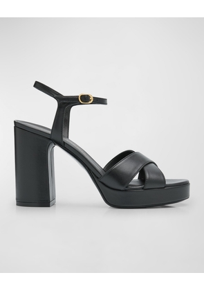 Dayna Leather Crisscross Platform Sandals