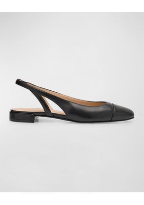 Sleek Leather Slingback Ballerina Flats