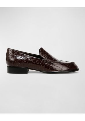 Naomi Croco Embossed Loafers