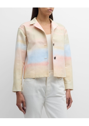 Cropped Horizon-Print Jacket