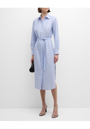 Alex Striped Cotton Dobby Midi Shirtdress