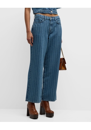 Sparrow Stripe Mid-Rise Baggy Jeans