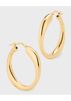 18k Yellow Gold Thick To Thin Hoop Earrings