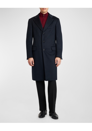 Men's Solid Wool Topcoat