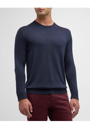 Men's Silk Crewneck Sweater