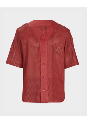 Men's MA Perforated Leather Baseball Shirt