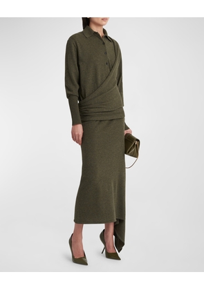 Cashmere-Blend Polo Sweater Dress