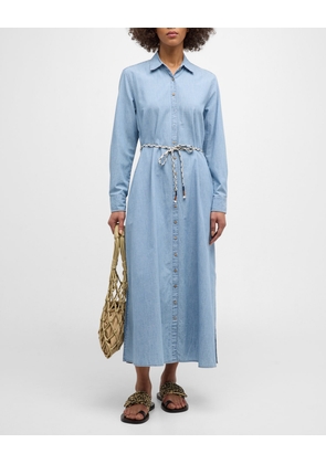 Bowen Belted Denim Maxi Shirtdress