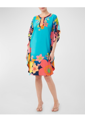 Global 3 Floral-Print Keyhole Midi Dress