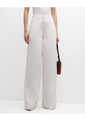 Juliana Wide-Leg Pleated Trousers