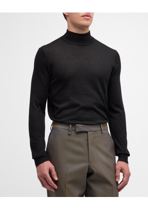 Men's Cashmere and Silk Mock-Neck Sweater