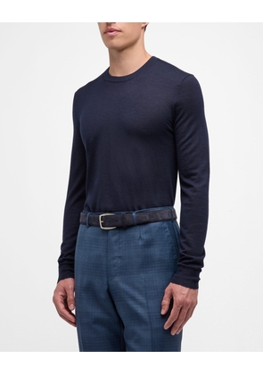 Men's Cashmere and Silk Crewneck Sweater