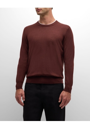 Men's Cashmere and Silk Crewneck Sweater