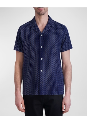 Men's Patterned Button-Down Shirt