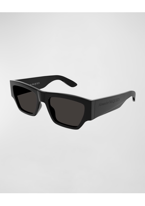 Men's Rectangle Acetate Sunglasses with Wide Tapered Arms