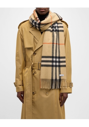 Men's Giant Check Cashmere Scarf