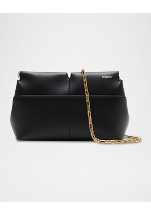 Snip Leather Clutch Bag with Chain Strap