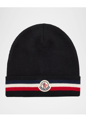 Men's Striped-Trim Wool Beanie