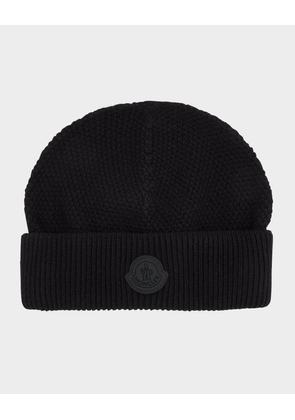 Men's Tonal Wool Logo Beanie