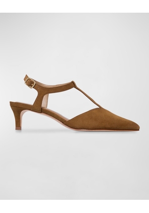 Malta Suede T-Strap Pumps