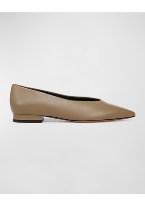 Isabel Leather Point-Toe Ballerina Flats