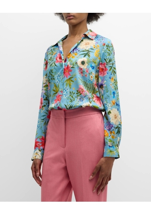 The Madeline Floral-Print Silk Blouse