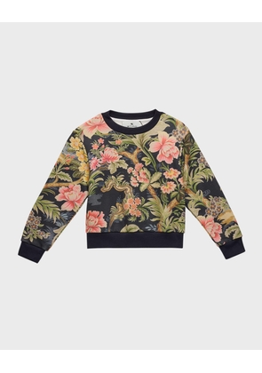 Girl's Floral-Print Sweatshirt, Size 4-10