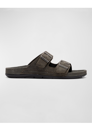 Men's Raglan Leather Slide Sandals