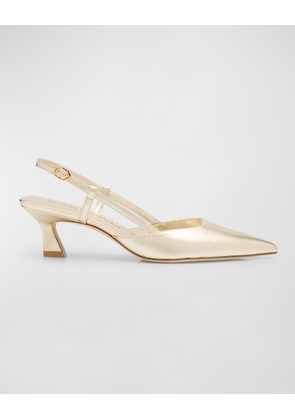 Vinnie Metallic Kitten Slingback Pumps