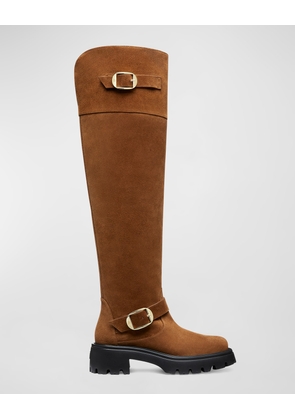 Emerson Buckle Suede Tall Boots