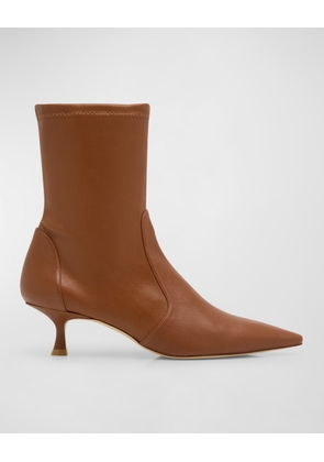 Naomi Stretch Leather Ankle Booties