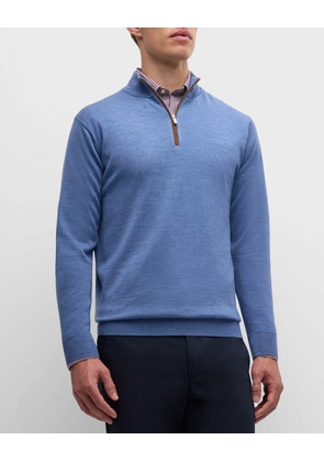 Men's Autumn Crest Suede-Trim Quarter-Zip Sweater